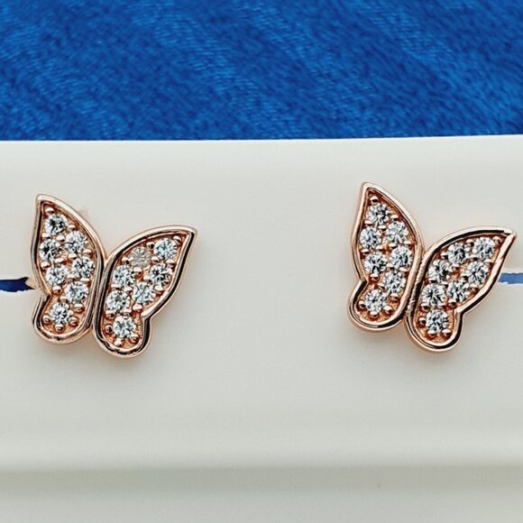 "14K Rose Gold Plated 925 Sterling Silver Earrings for Women/Girls, US44013 - Picture 10 of 11